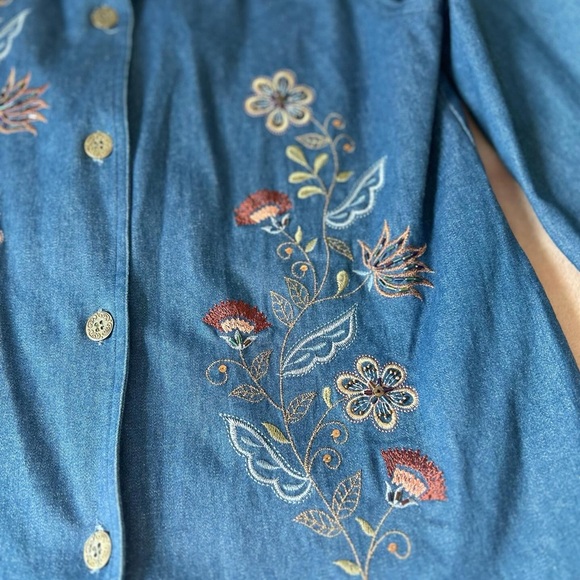 ✨🌸 Alfred Dunner Floral Embroidered | Size 8 | Vintage Blazer Sport Coat - Picture 2 of 6